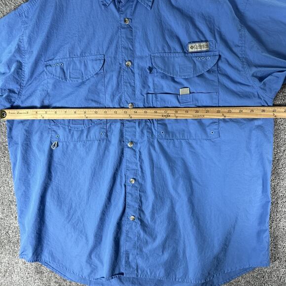 Columbia PFG Shirt Men XL Blue Vented Performance Fishing Lightweight Offshore - Picture 7 of 10